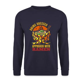 Anime Manga Lustig Ramen Schüssel - Unisex Pullover - Navy - Vorne - Alina (178cm) & Michal (187cm)