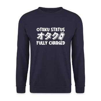 Anime Manga Energie Otaku - Unisex Pullover - Navy - Vorne - Alina (178cm) & Michal (187cm)
