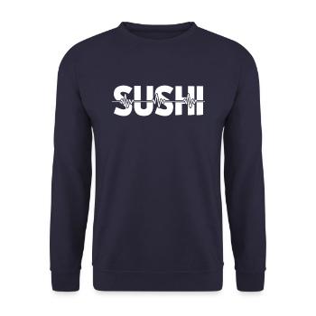 Sushi Ekg Heartbeat - Unisex Sweatshirt - navy - Front - Alina (178cm) & Michal (187cm)