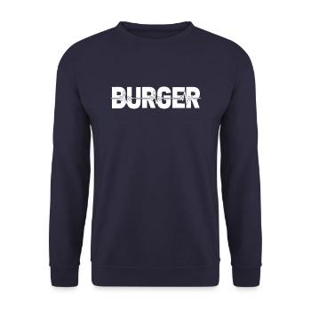 Burger Hamburger Ekg Heartbeat - Unisex Pullover - Navy - Vorne - Alina (178cm) & Michal (187cm)