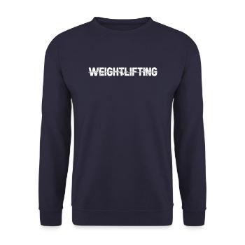 Weightlifting Weightlifting Ekg Heartbeat - Unisex Sweatshirt - navy - Front - Alina (178cm) & Michal (187cm)