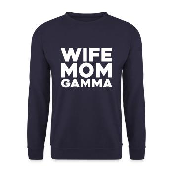 Sorority Soroitas Gamma Mama - Unisex Sweatshirt - navy - Front - Alina (178cm) & Michal (187cm)