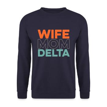 Sorority Soroitas Delta Mama - Unisex Sweatshirt - navy - Front - Alina (178cm) & Michal (187cm)