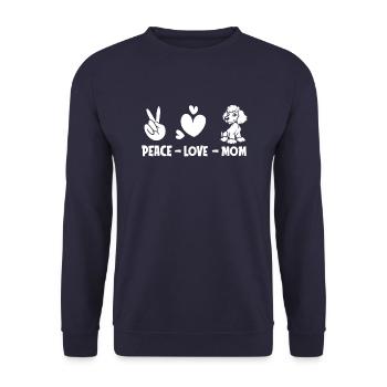 Caniche Paix Amour Chien Maman - Sweat-shirt Unisexe - marine - Devant - Alina (178cm) & Michal (187cm)