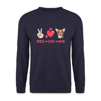 Chihuahua Paix Amour Chien Maman - Sweat-shirt Unisexe - marine - Devant - Alina (178cm) & Michal (187cm)