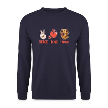 Golden Retriever Peace Love Chien Maman - Sweat-shirt Unisexe - marine - Devant - Alina (178cm) & Michal (187cm)