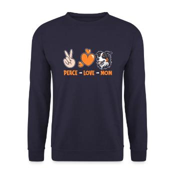 Border Collie Peace Love Chien Maman - Sweat-shirt Unisexe - marine - Devant - Alina (178cm) & Michal (187cm)