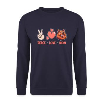 Chow Chow Peace Love Chien Maman - Sweat-shirt Unisexe - marine - Devant - Alina (178cm) & Michal (187cm)