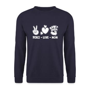 Griffon de Bruxelles Peace Love Dog Maman - Sweat-shirt Unisexe - marine - Devant - Alina (178cm) & Michal (187cm)