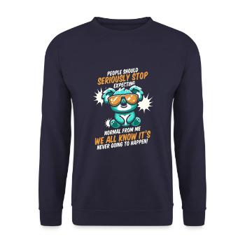 Koala - Unisex Sweatshirt - navy - Front - Alina (178cm) & Michal (187cm)