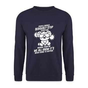 Koala - Unisex Sweatshirt - navy - Front - Alina (178cm) & Michal (187cm)