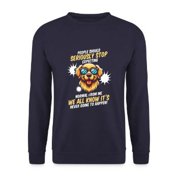 Golden Retriever - Unisex Sweatshirt - navy - Front - Alina (178cm) & Michal (187cm)