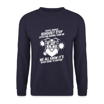 Border Collie - Sweat-shirt Unisexe - marine - Devant - Alina (178cm) & Michal (187cm)