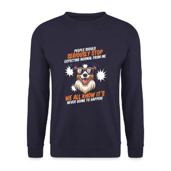 Border Collie - Sweat-shirt Unisexe - marine - Devant - Alina (178cm) & Michal (187cm)