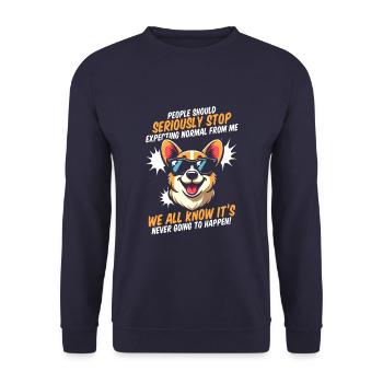 Corgi - Unisex Pullover - Navy - Vorne - Alina (178cm) & Michal (187cm)