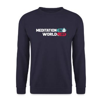 Méditation Méditation Méditation Sur le Monde Hors Monde - Sweat-shirt Unisexe - marine - Devant - Alina (178cm) & Michal (187cm)