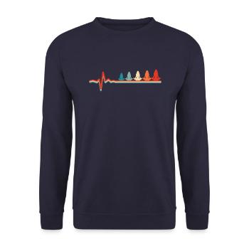 Meditation Meditate ECG Heartbeat - Unisex Sweatshirt - navy - Front - Alina (178cm) & Michal (187cm)