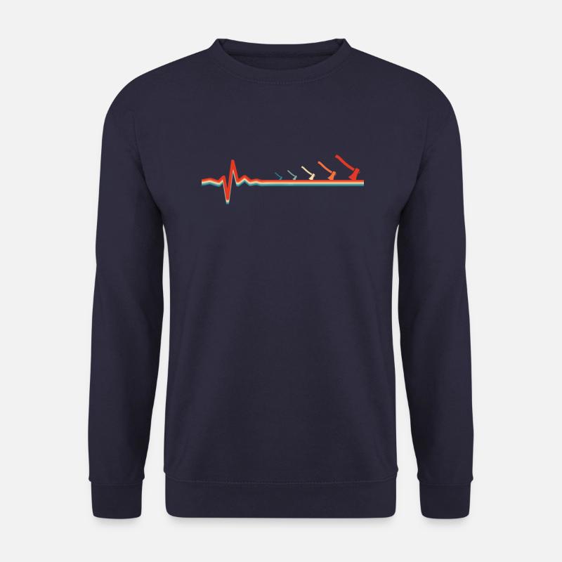 Axe Throwing Axe Thrower Ekg Heartbeat - Unisex Sweatshirt - navy