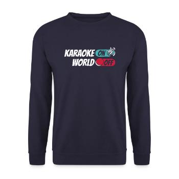 Karaoke Karaoke On World Off - Unisex Sweatshirt - navy - Front - Alina (178cm) & Michal (187cm)