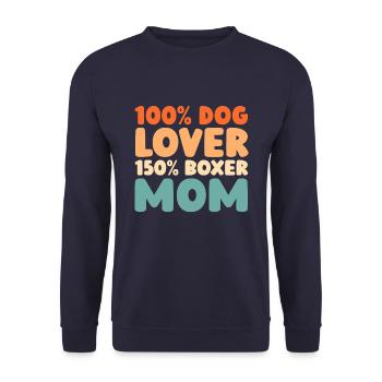 Boxer Hund Deutscher Boxer - Unisex Pullover - Navy - Vorne - Alina (178cm) & Michal (187cm)