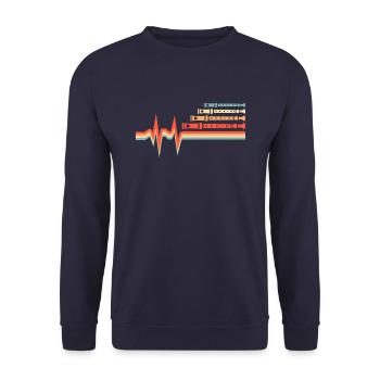 Flûtiste, Flûte, ECG, Battement de cœur - Sweat-shirt Unisexe - marine - Devant - Alina (178cm) & Michal (187cm)