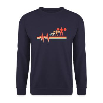 Weightlifting Weightlifting Ekg Heartbeat - Unisex Sweatshirt - navy - Front - Alina (178cm) & Michal (187cm)