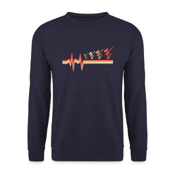 Rythme cardiaque de l’ECG de paintball - Sweat-shirt Unisexe - marine - Devant - Alina (178cm) & Michal (187cm)
