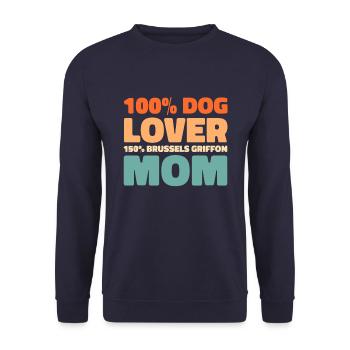 Brussels Griffon - Unisex Sweatshirt - navy - Front - Alina (178cm) & Michal (187cm)