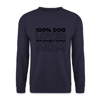 Chien Bassett - Sweat-shirt Unisexe - marine - Devant - Alina (178cm) & Michal (187cm)
