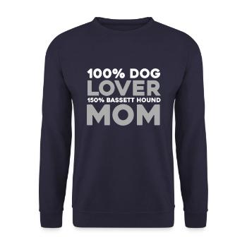 Chien Bassett - Sweat-shirt Unisexe - marine - Devant - Alina (178cm) & Michal (187cm)