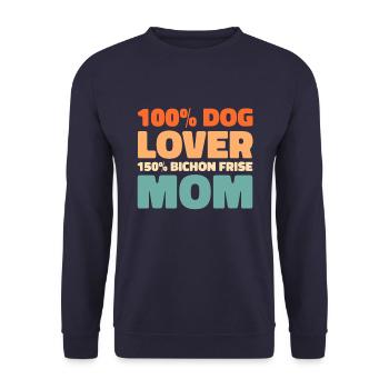 Bichon Frize - Unisex Pullover - Navy - Vorne - Alina (178cm) & Michal (187cm)