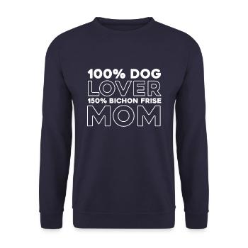 Bichon Frize - Unisex Pullover - Navy - Vorne - Alina (178cm) & Michal (187cm)