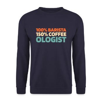Barista Coffee - Unisex Sweatshirt - navy - Front - Alina (178cm) & Michal (187cm)