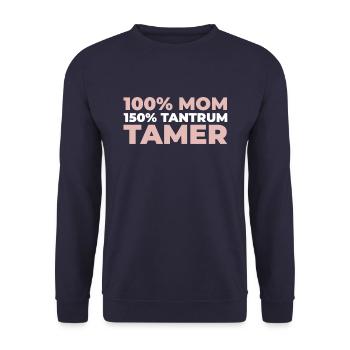 Mom Mom - Unisex Sweatshirt - navy - Front - Alina (178cm) & Michal (187cm)
