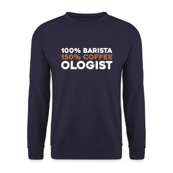 Barista Coffee - Unisex Sweatshirt - navy - Front - Alina (178cm) & Michal (187cm)
