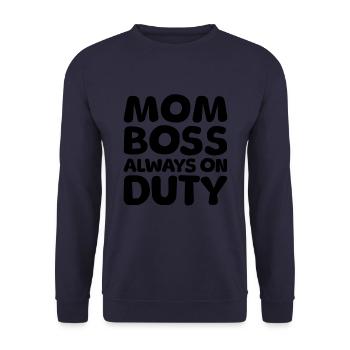Mom Mom - Unisex Sweatshirt - navy - Front - Alina (178cm) & Michal (187cm)