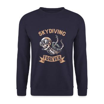 Parachutiste Parachutiste Squelette - Sweat-shirt Unisexe - marine - Devant - Alina (178cm) & Michal (187cm)