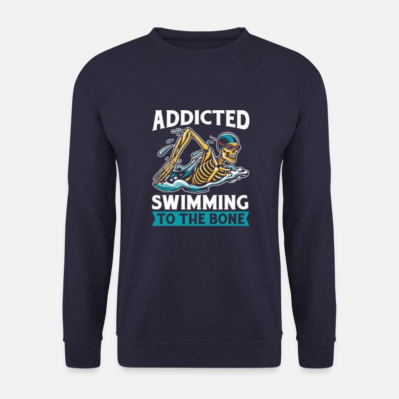 Swimming Float Skeleton - Unisex Sweatshirt - navy