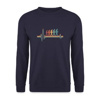 Musique Jazz Ekg Battement de cœur - Sweat-shirt Unisexe - marine - Devant - Alina (178cm) & Michal (187cm)