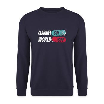 Klarinette Klarinettist Clarinet On World Off - Unisex Sweatshirt - navy - Front - Alina (178cm) & Michal (187cm)