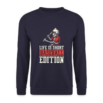 Baseball - Unisex Sweatshirt - navy - Front - Alina (178cm) & Michal (187cm)