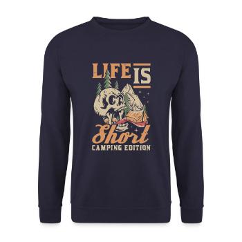 Tent Camping Camping - Unisex Sweatshirt - navy - Front - Alina (178cm) & Michal (187cm)