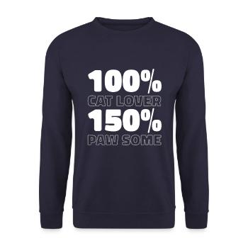 Katze - Unisex Pullover - Navy - Vorne - Alina (178cm) & Michal (187cm)