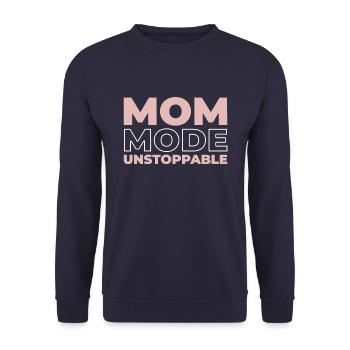 Mom Mom - Unisex Sweatshirt - navy - Front - Alina (178cm) & Michal (187cm)