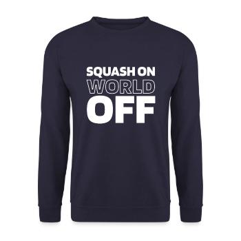 Squash Squash On World Off - Unisex Pullover - Navy - Vorne - Alina (178cm) & Michal (187cm)