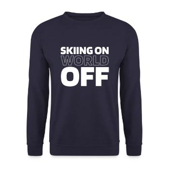 Skiing Après Ski Skiing On World Off - Unisex Sweatshirt - navy - Front - Alina (178cm) & Michal (187cm)