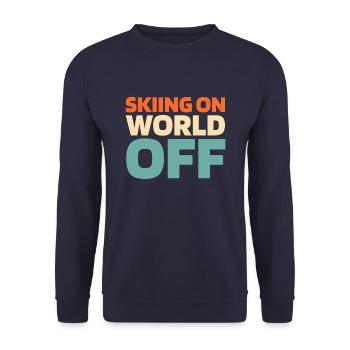 Skiing Après Ski Skiing On World Off - Unisex Sweatshirt - navy - Front - Alina (178cm) & Michal (187cm)