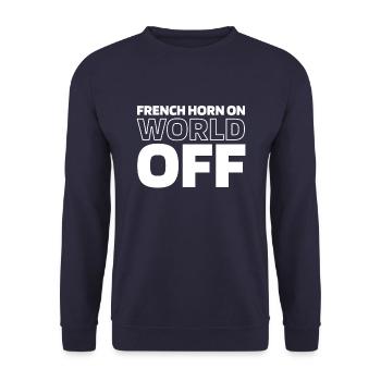 Cor français Hornist Cor français sur World Off - Sweat-shirt Unisexe - marine - Devant - Alina (178cm) & Michal (187cm)