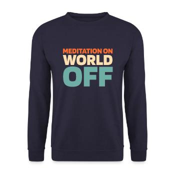 Méditation Méditation Méditation Sur le Monde Hors Monde - Sweat-shirt Unisexe - marine - Devant - Alina (178cm) & Michal (187cm)