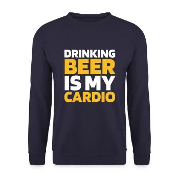 Beer Beer Lover Funny Cardio Quote - Unisex Sweatshirt - navy - Front - Alina (178cm) & Michal (187cm)